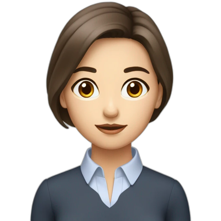 Femme brune pau belge yeux bleus cheveux longs emoji