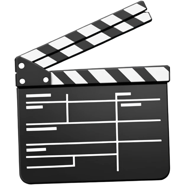 purest abstraction of film slate, two intersecting lines only, absolute minimal emoji
