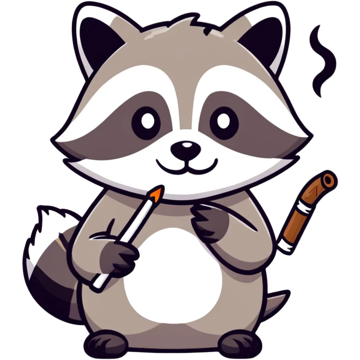 Raccoon smoking  emoji