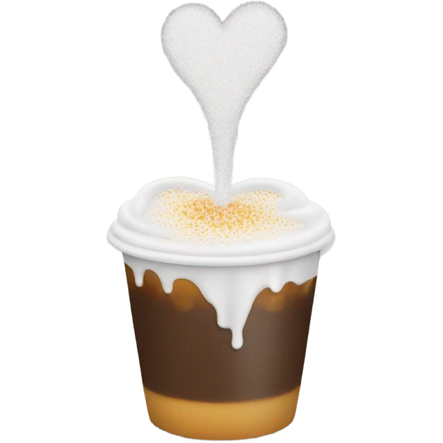 salting a heart over a cup of iced americano emoji