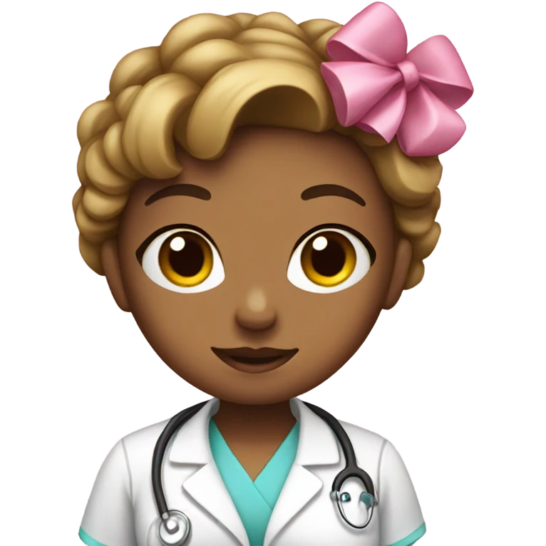 Nurse with a pink bow emoji