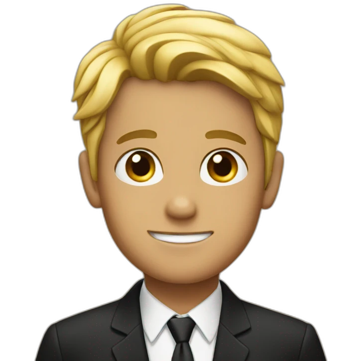 A boy in black suit emoji