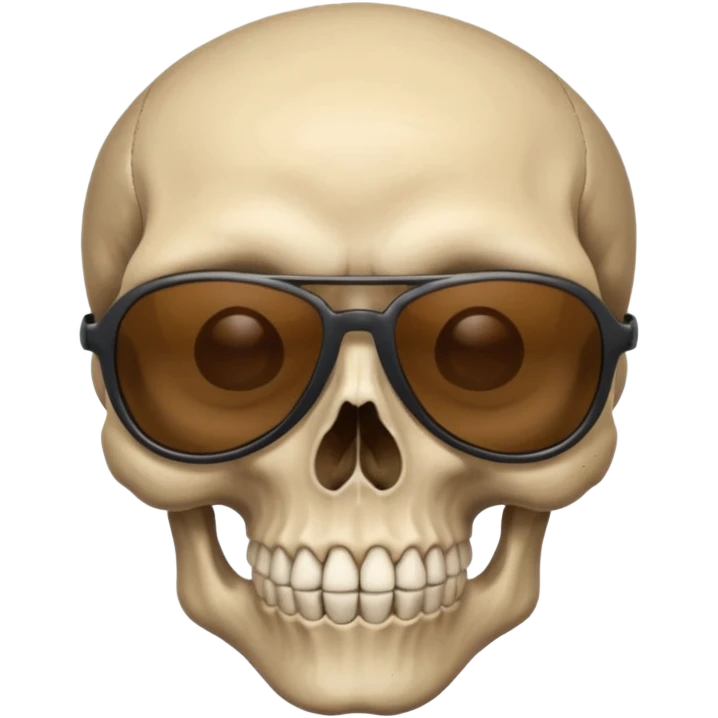 Make a skull face with sunglasses down a bit so you can see his eyes and his left eye brow up a bit make it look like an emoji cartoony emoji