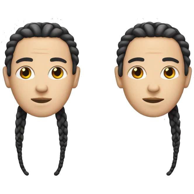 white guy with black braids emoji