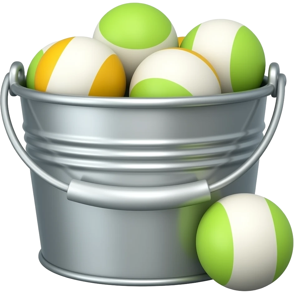 bucket with  balls emoji