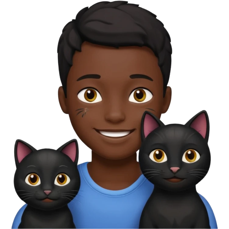 Gatita negra con un chico negro emoji