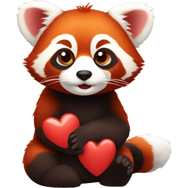 red panda with heart emoji