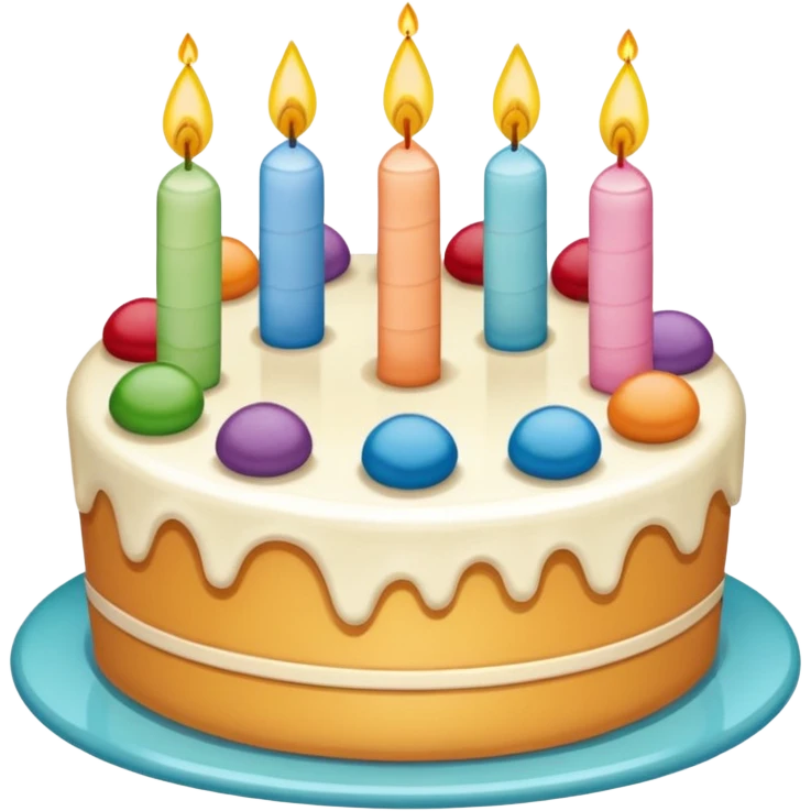 pastel de cumpleaños con colores vivios emoji