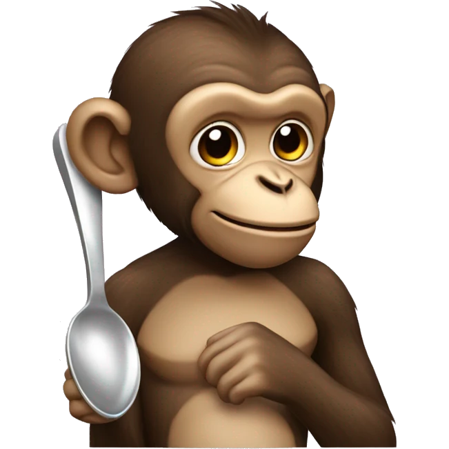 monkey with spoon emoji