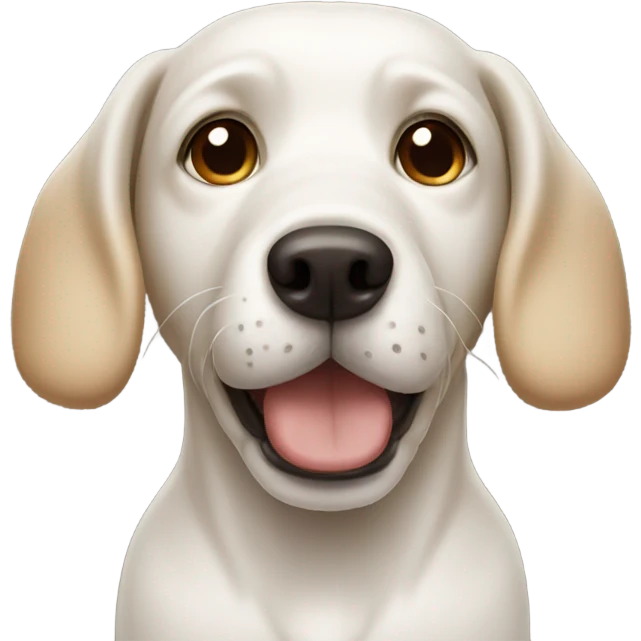 White dog with tan ears  emoji