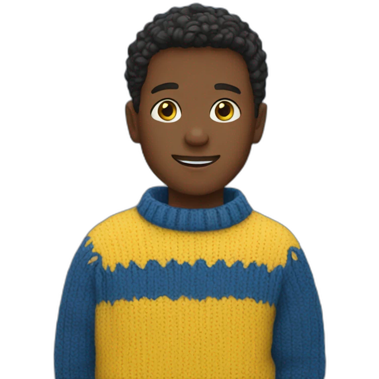 Boy in blue and yellow sweater emoji
