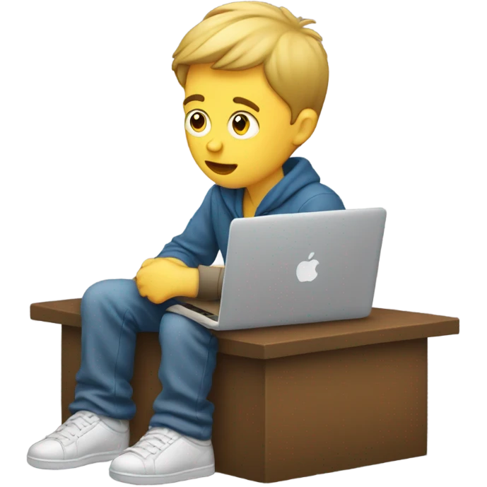 white boy music producer with macbook emoji