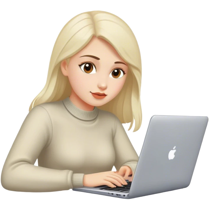 Russian girl with a laptop emoji