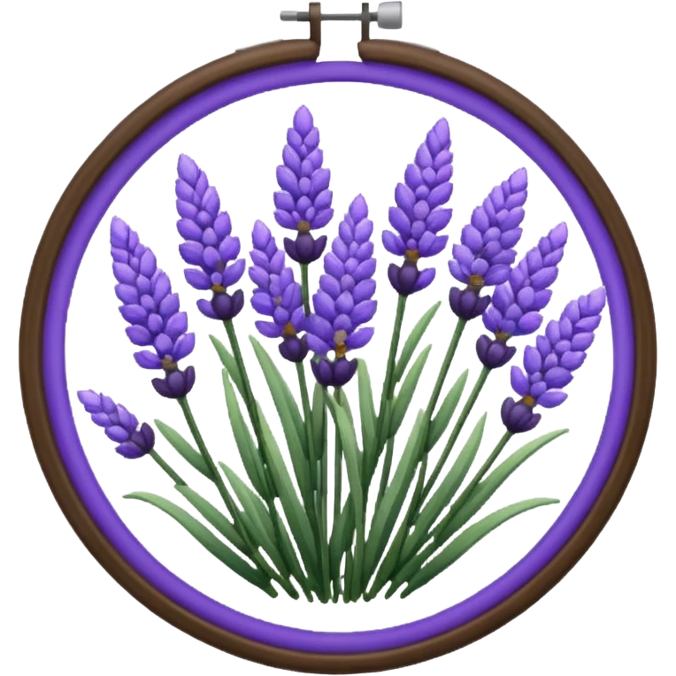 Cross stitch lavender emoji