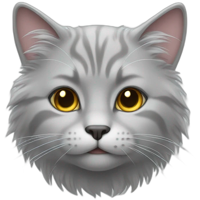 fluffy light-grey cat emoji