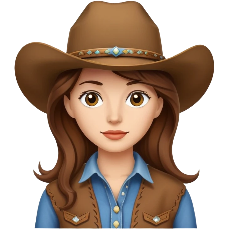 Cowgirl with brown hair emoji