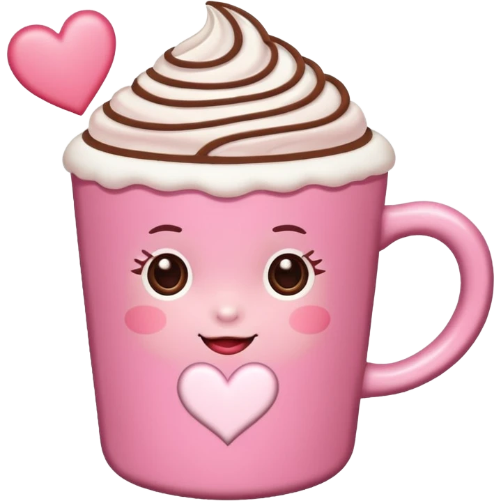a pink mocha, cute and inviting emoji