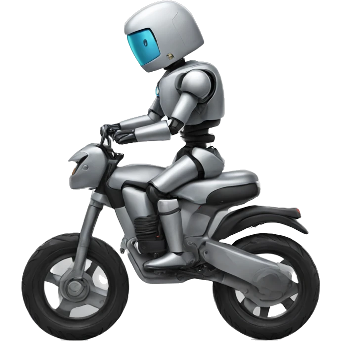 robot riding single whe emoji