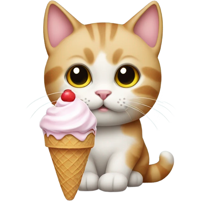 Cat with ice crema emoji