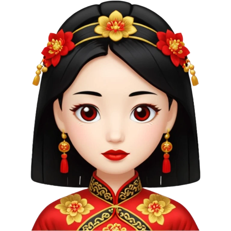 emoticon coqueto con disfraz chino emoji