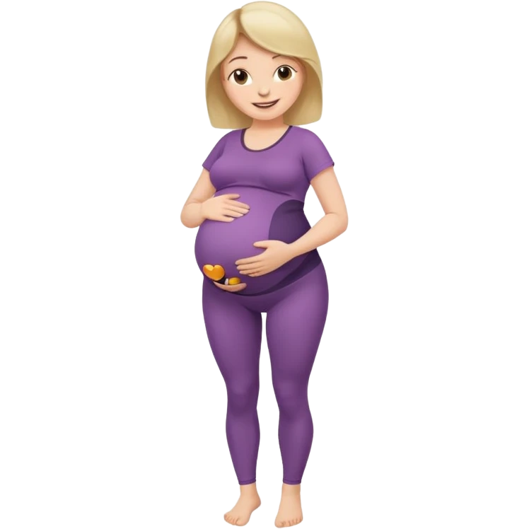 femme belly stuffing enceinte legging emoji