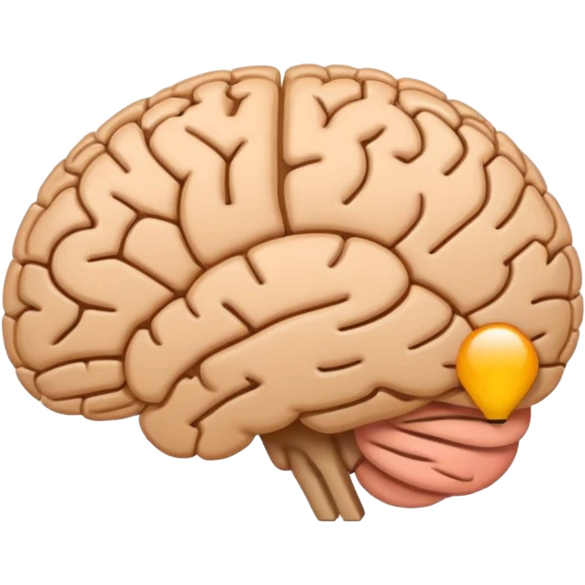 Flat emoji style, simple shapes, bold outline, minimal details, centered, white or transparent background, modern Unicode emoji look. A brain with a loading bar which is filling underneath emoji