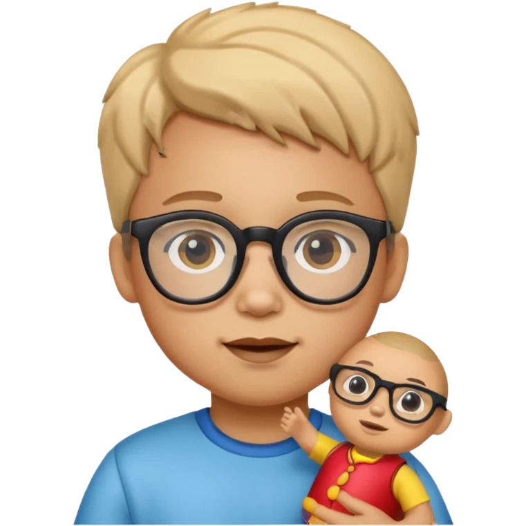 Toy Holding Kid with Glasses emoji