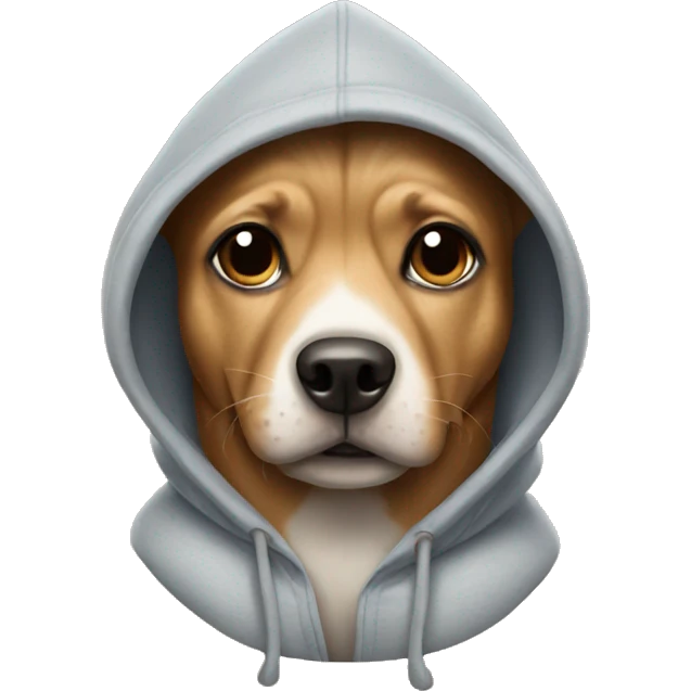 Dog wearing hoodie emoji