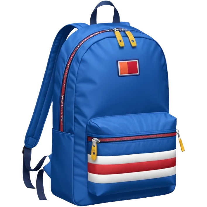 blue backpack with tommyjeans logo like american flag ony at the bottom pocket  emoji