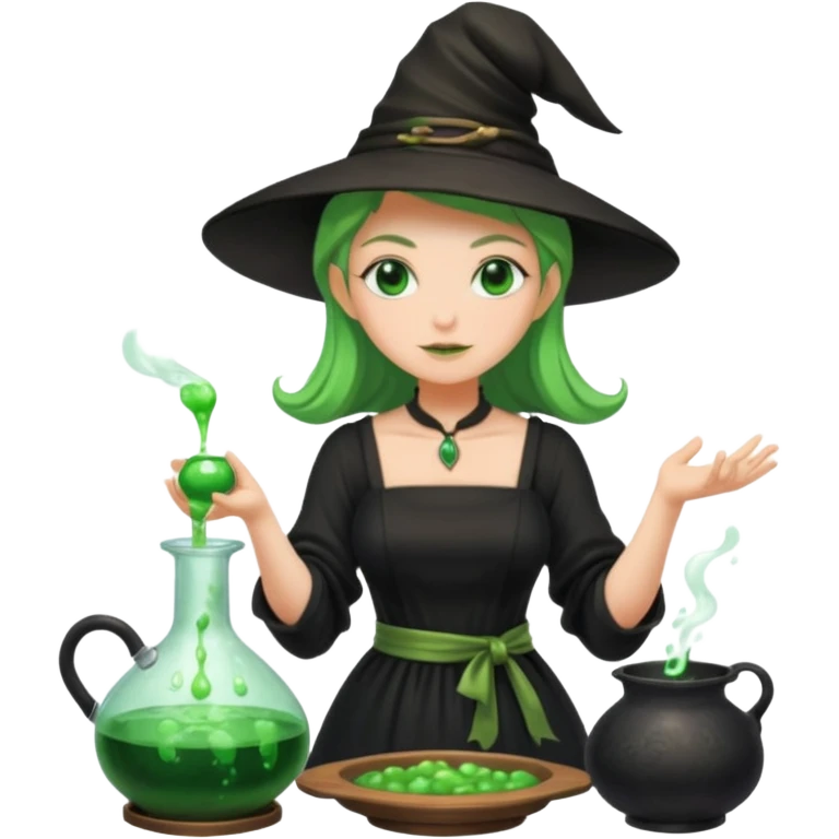 green witch cooking potion emoji