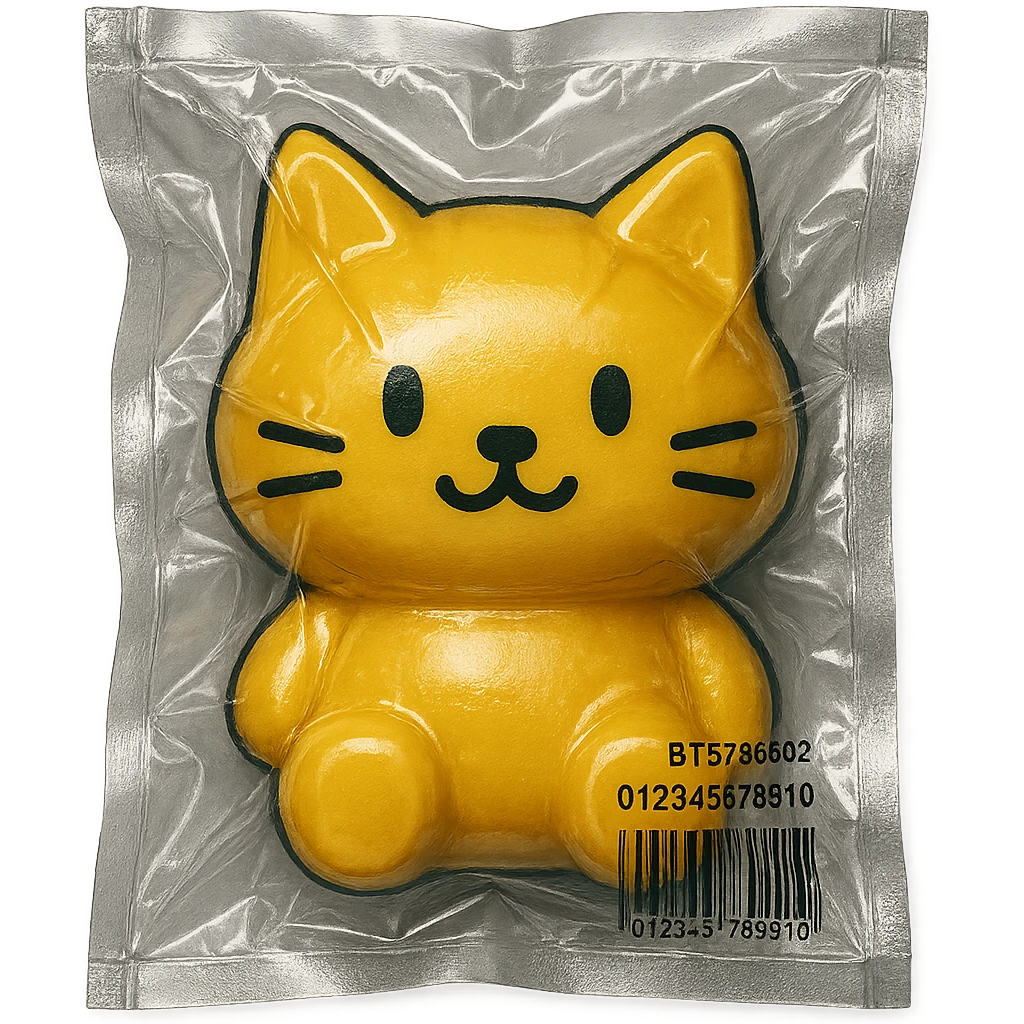 cute cat in vacuum-sealed style emoji