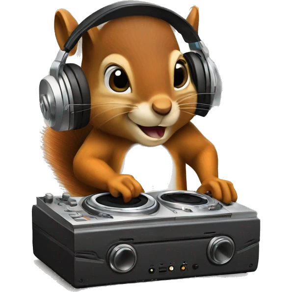 A squirrel playing a dj  emoji