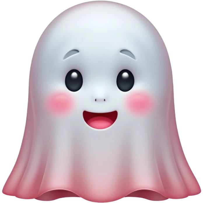 A cute ghost being shy and blushy  emoji