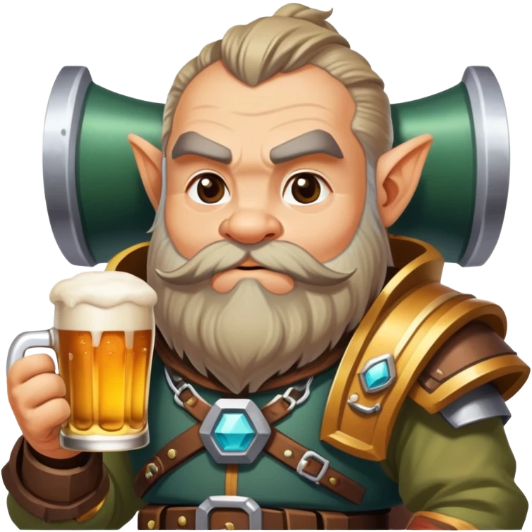 Deep rock galactic dwarf with a beer emoji