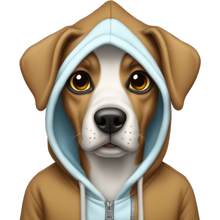 Dog wearing a hoodie emoji