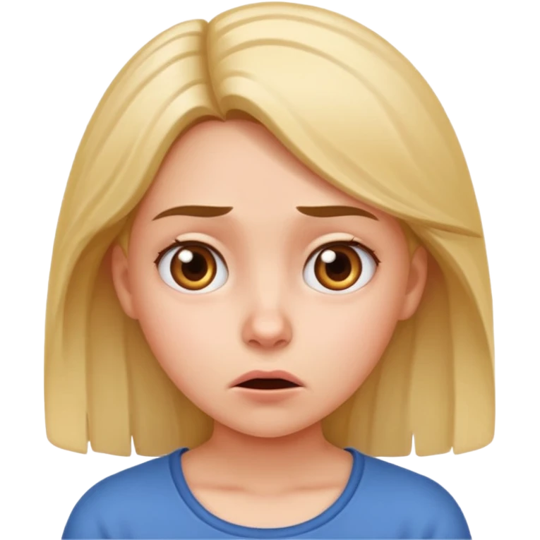 Girl thinking and looking dumb emoji