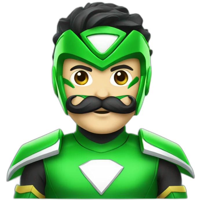 green-power-ranger-with-a-mustache emoji