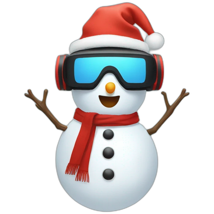 full body christmas-snowman in vr headset emoji