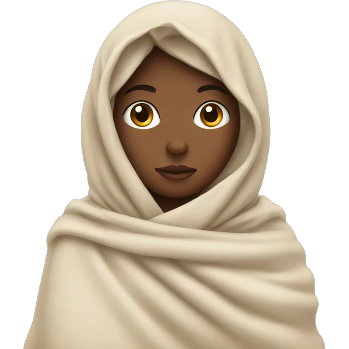 Beige girl wrapped in blanket emoji