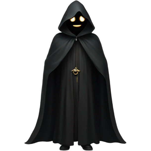 illuminati shadow figure standing in black cloak with all seeing eye symbol emoji