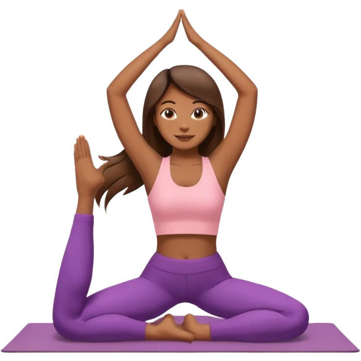 mucha morena, pelo lacio haciendo joga emoji