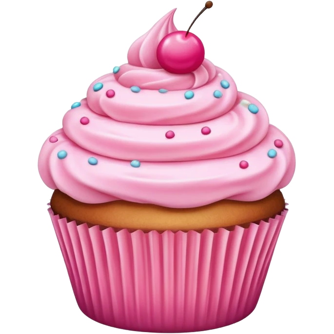 Cupcake with pink icing emoji