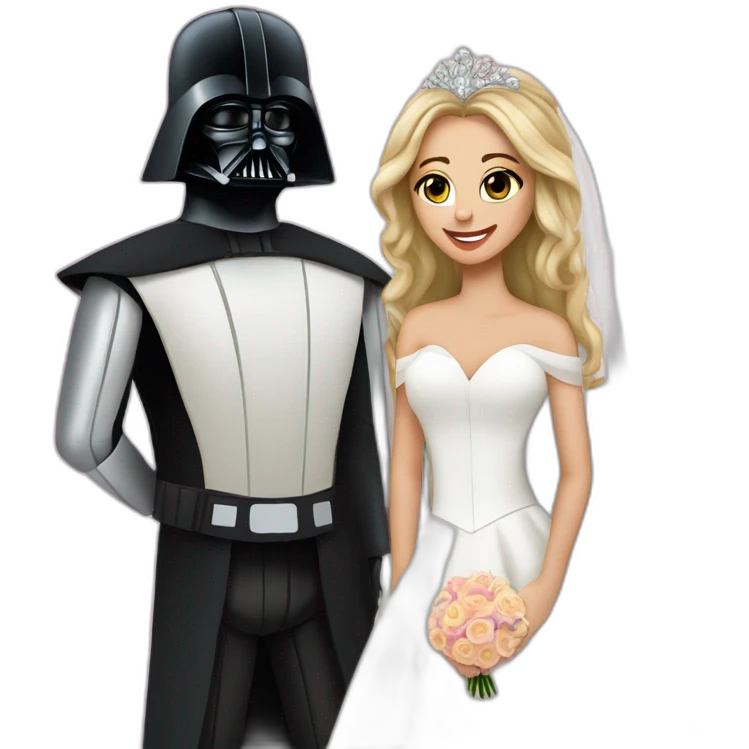 darth vader and princess leya wedding emoji