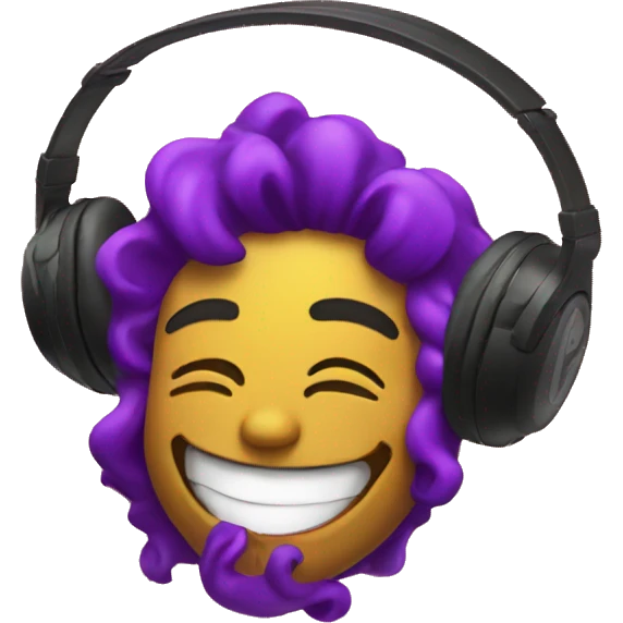 Emoji happy and vibing to music emoji