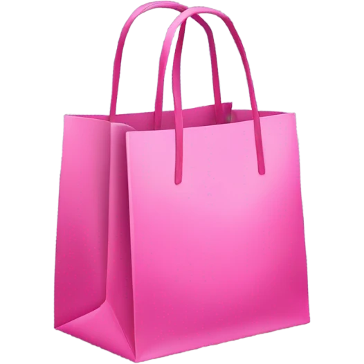 Pink shopping bag with handles and bow emoji