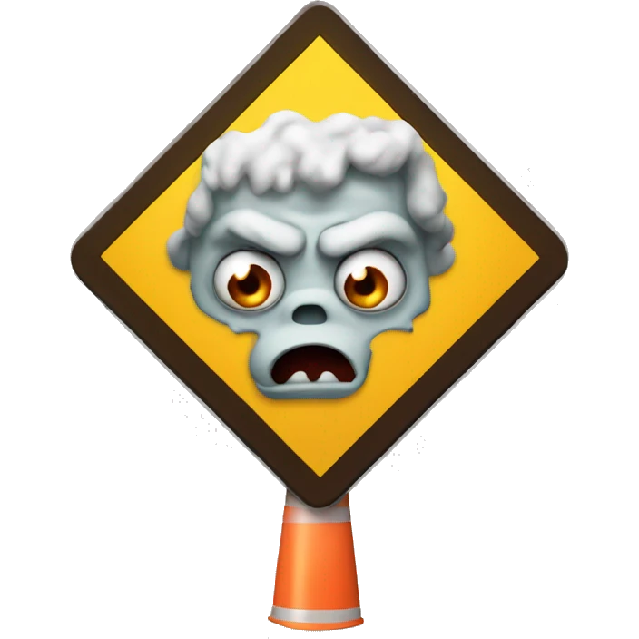 goofy danger warning sign monster emoji