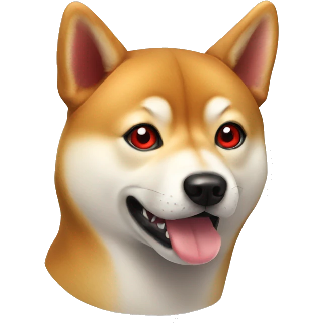 Shiba Inu with red eyes emoji