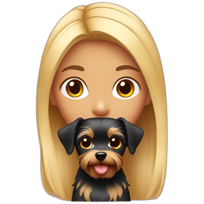 girl with a yorkshire terrier emoji