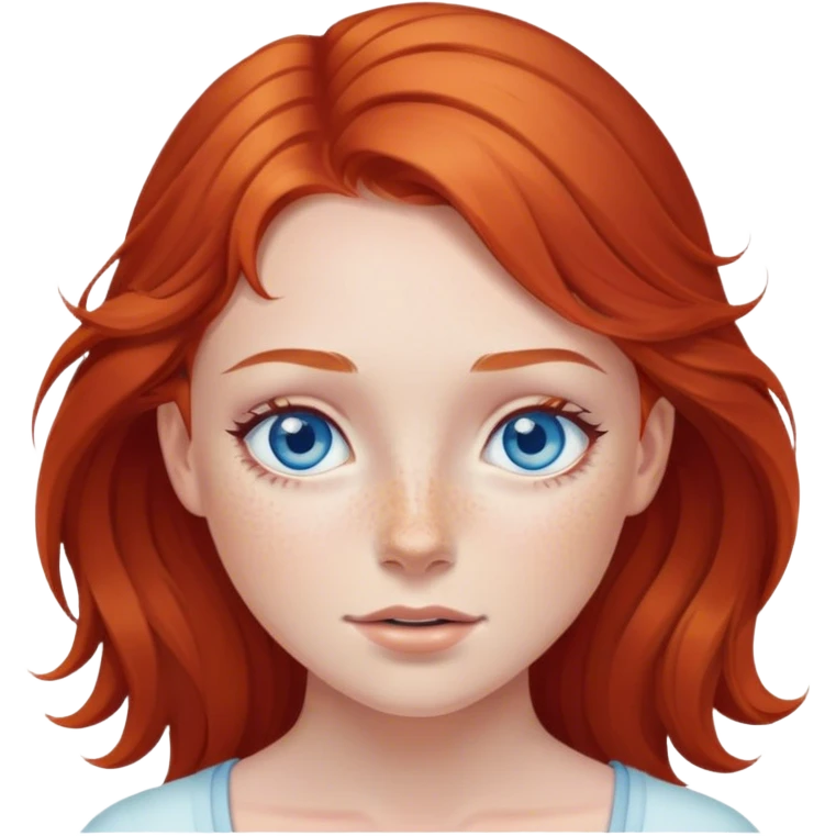 fille rousse yeux bleu tache de rousseurs emoji