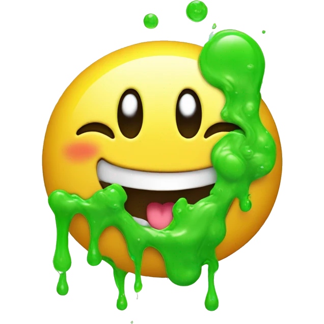 Happy face with slime emoji